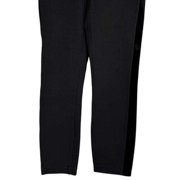 J. Crew Tuxedo Velvet Stripe Mid Rise Ankle Pants Back Zip Up Exposed 2 Black - Picture 3 of 15